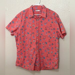 Sonoma, Coral Tiki, Button Down Shirt XXL